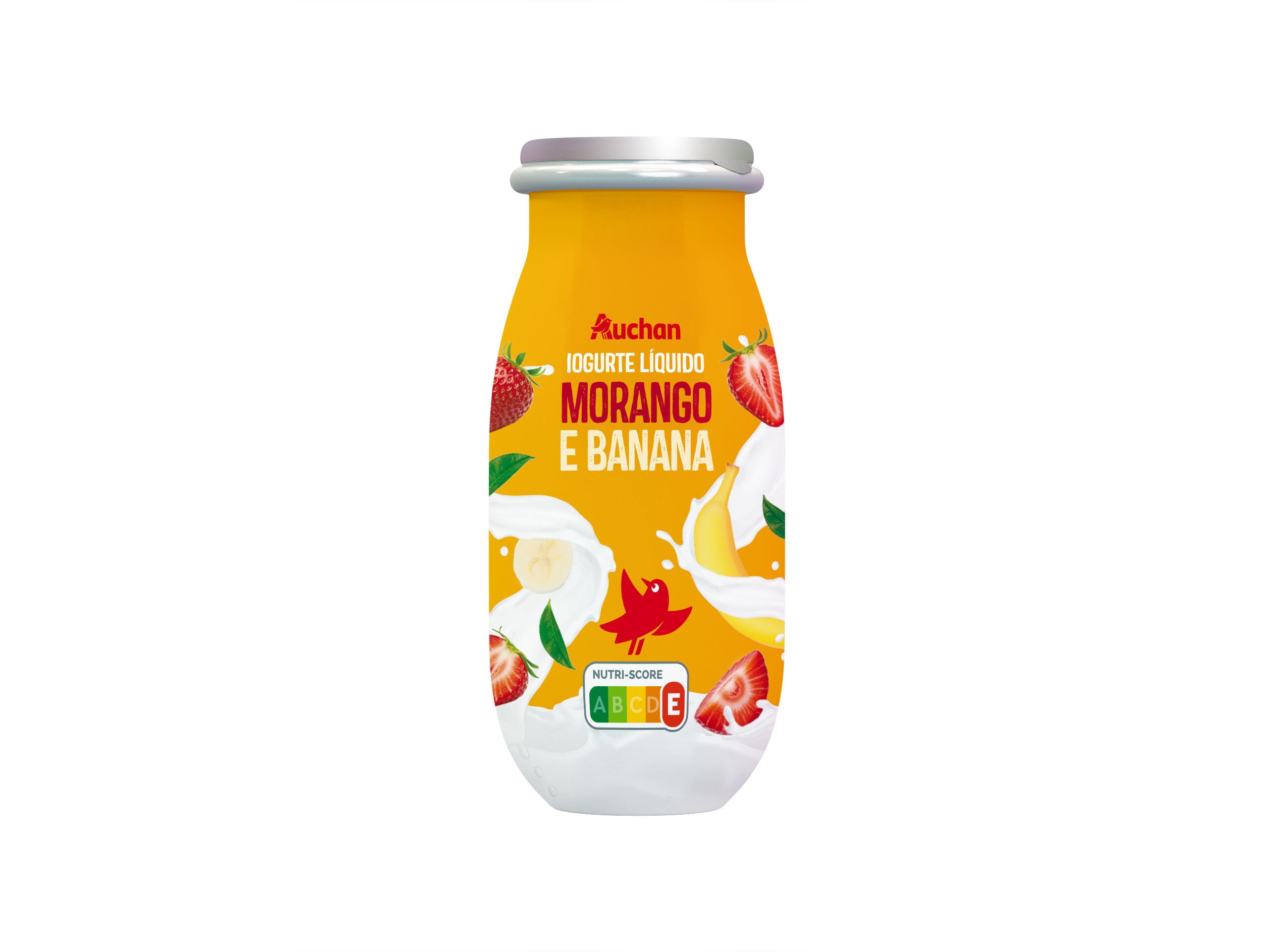IOGURTE L&Iacute;QUIDO AUCHAN MORANGO E BANANA 100G image number 0