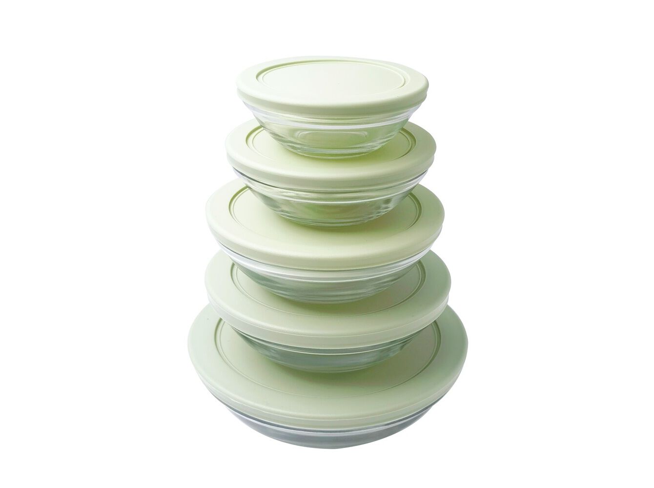 CONJUNTO DE 5 CAIXAS HERM&Eacute;TICAS ACTUEL VIDRO 0.1/0.15/0.3/0.4/0.75L