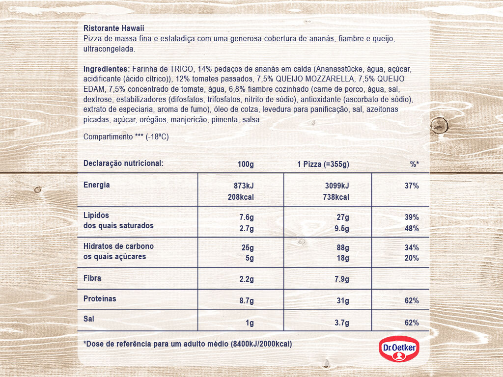 PIZZA DR.OETKER RISTORANTE HAWAII 355G image number 1