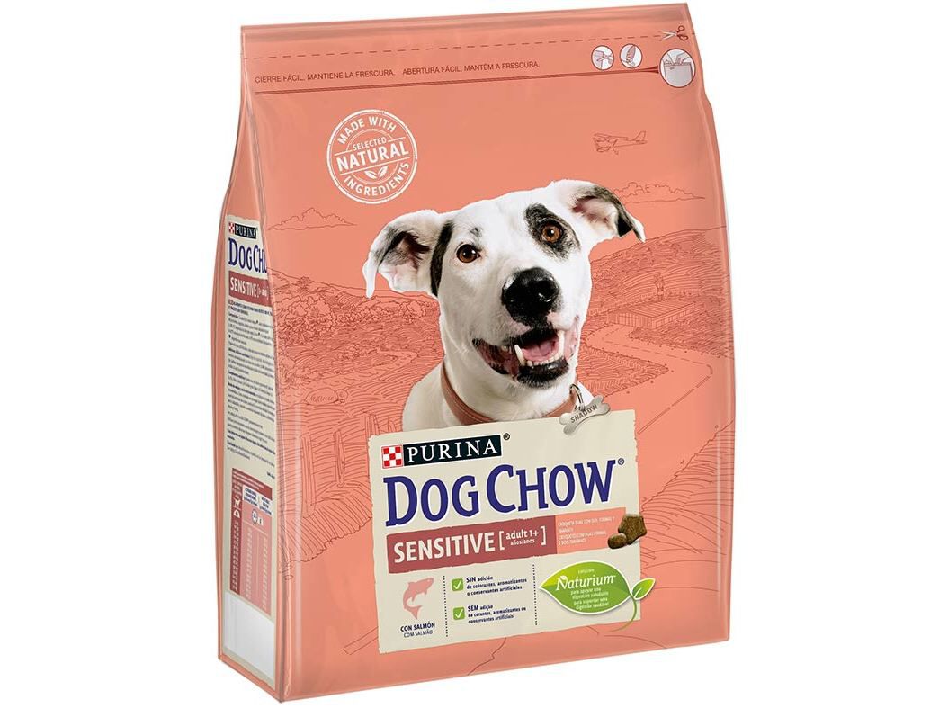 RA&Ccedil;&Atilde;O C&Atilde;O SENSITIVE DOG CHOW SALM&Atilde;O 2.5KG