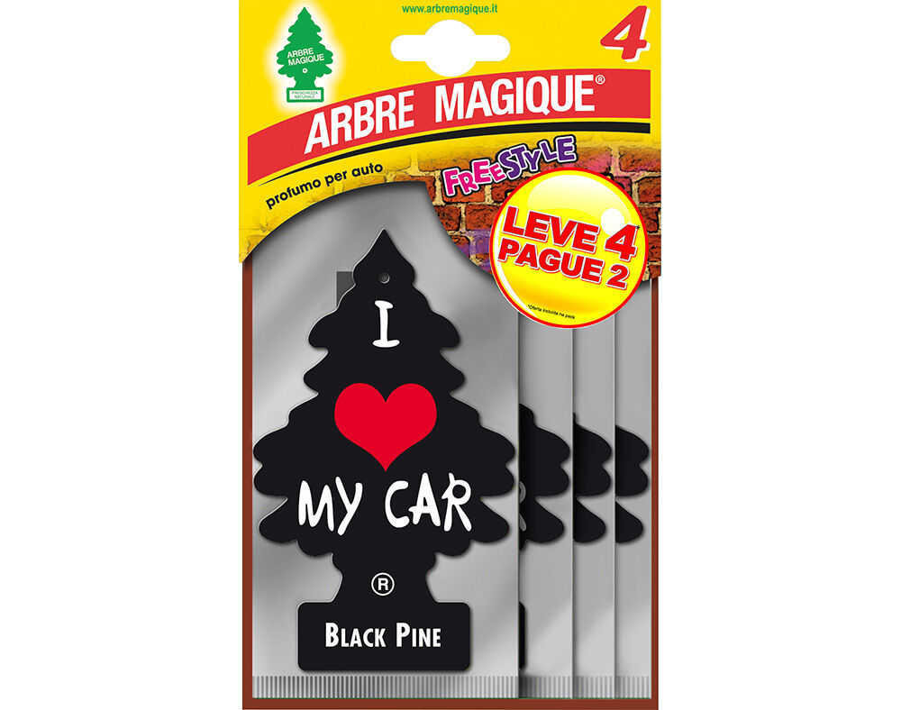 AMBIENTADOR AUTOM&Oacute;VEL ARBRE MAGIQUE QUATTRO BLACK PINE image number 0