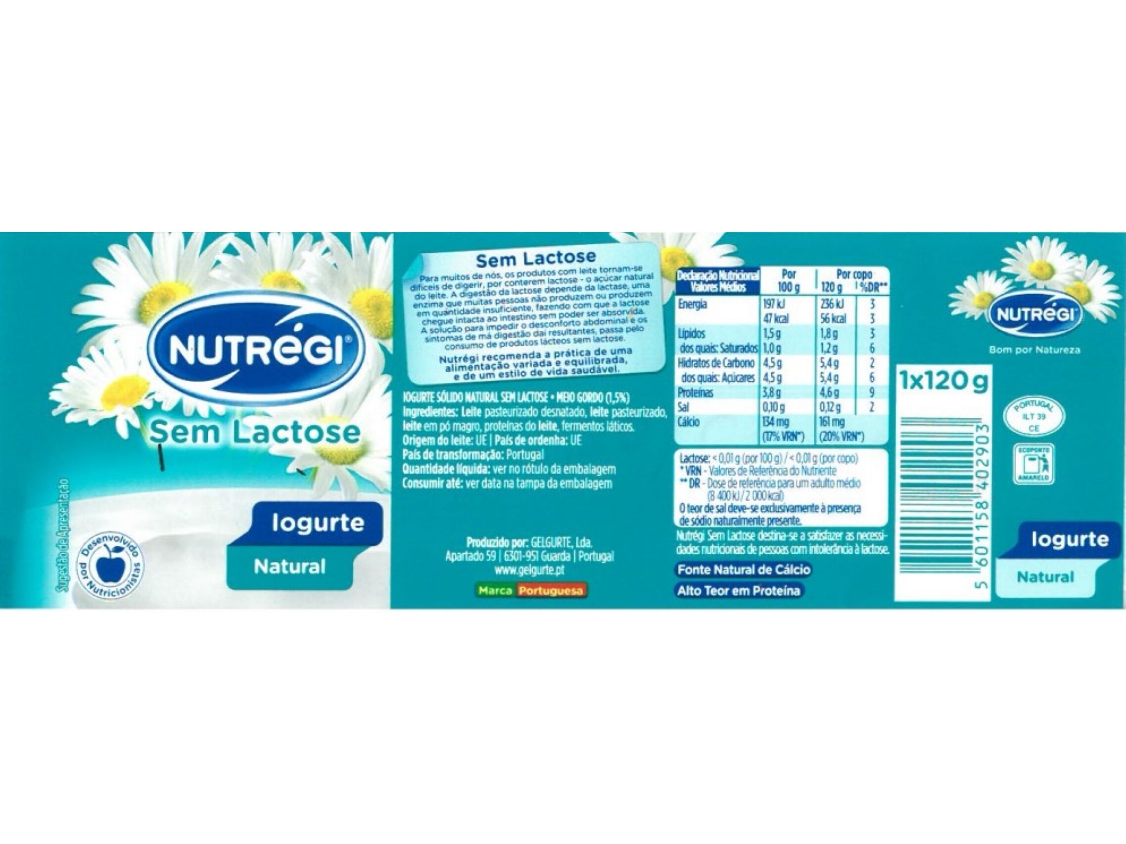 IOGURTE S/LACTOSE NUTR&Eacute;GI NATURAL 4X120G image number 1