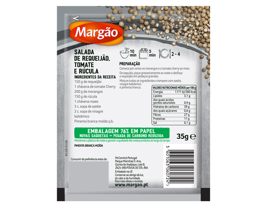 PIMENTA BRANCA MARG&Atilde;O MOIDA SAQUETA 35G image number 1