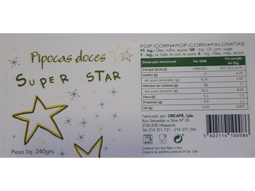 PIPOCAS DOCES SUPER STAR 240 G image number 1