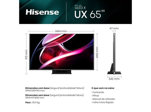 TV ULED MINI LED HISENSE 65UXKQ 4K SMART 65" 165CM image number 1