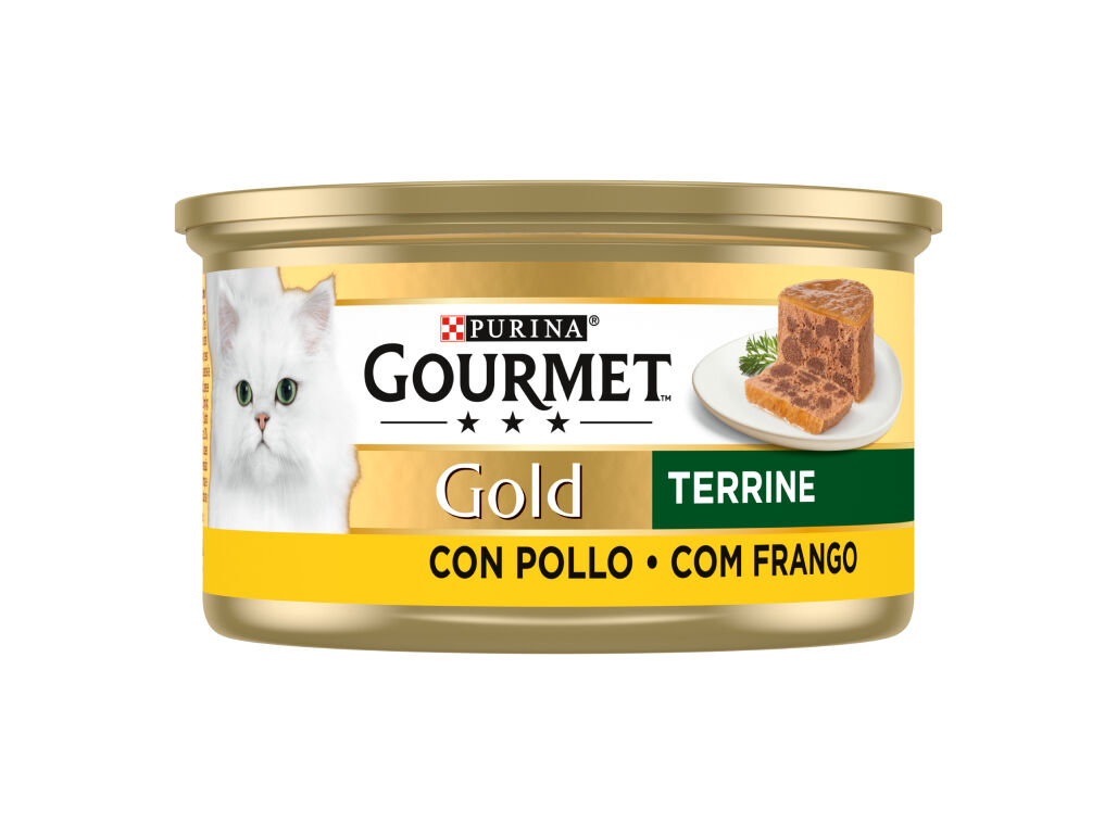 COMIDA H&Uacute;MIDA PARA GATO GOURMET GOLD COM FRANGO 85G image number 0