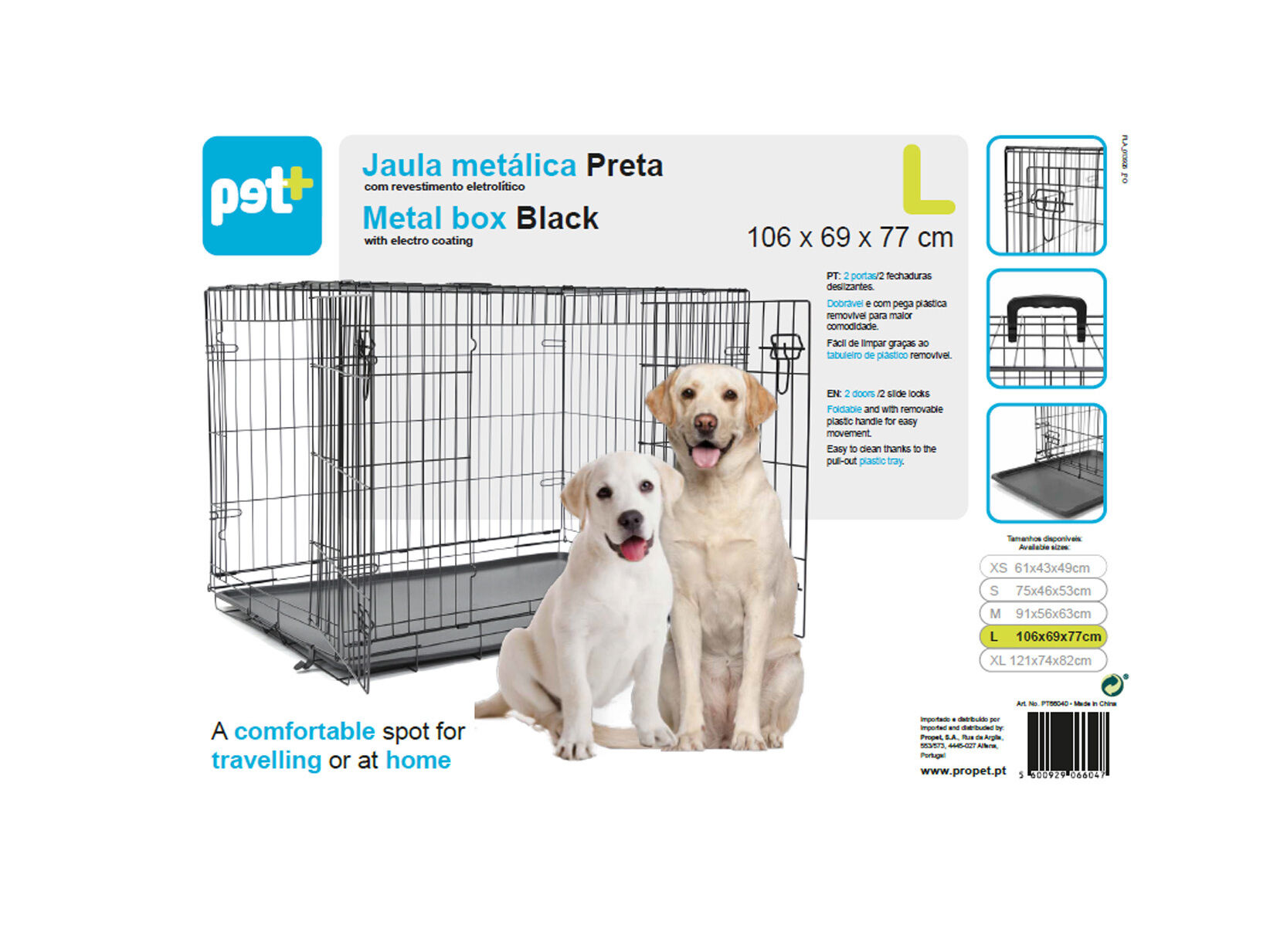 BOX METALICA PET+ PRETA 106X69X77CM image number 1