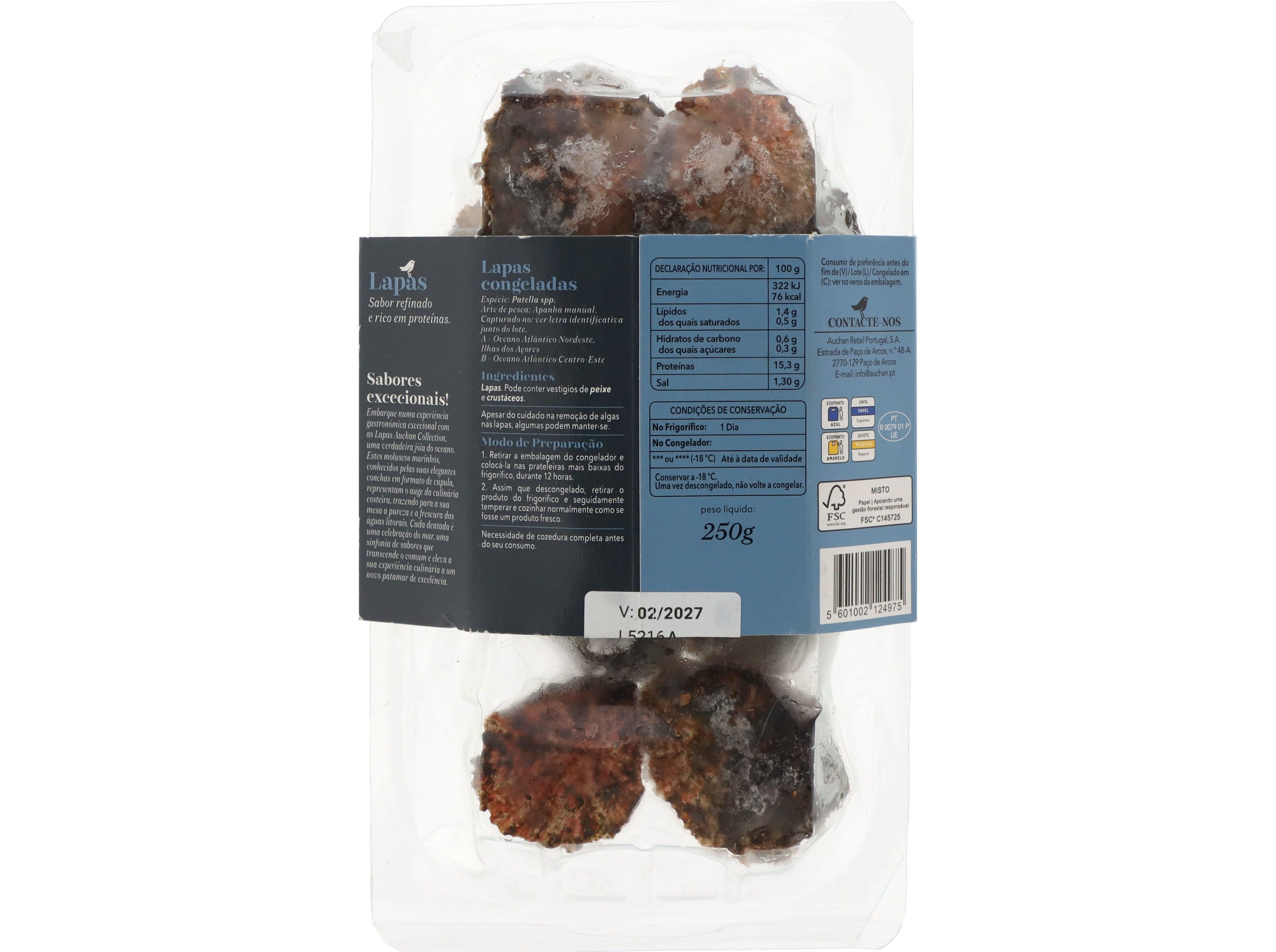 LAPAS AUCHAN COLLECTION ULTRACONGELADAS 250G image number 1
