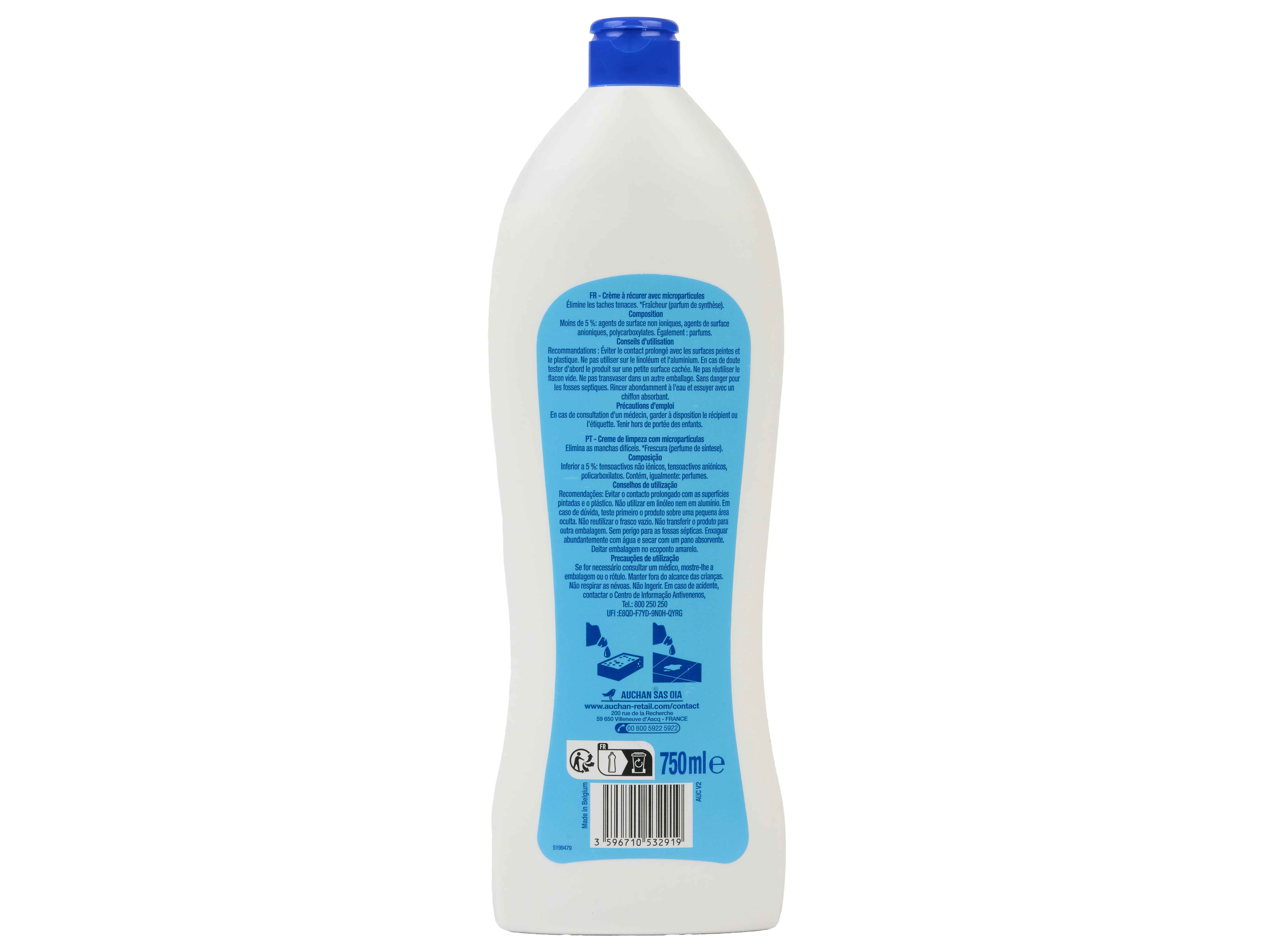 CREME AUCHAN LIMPEZA FRESCURA 750ML image number 1