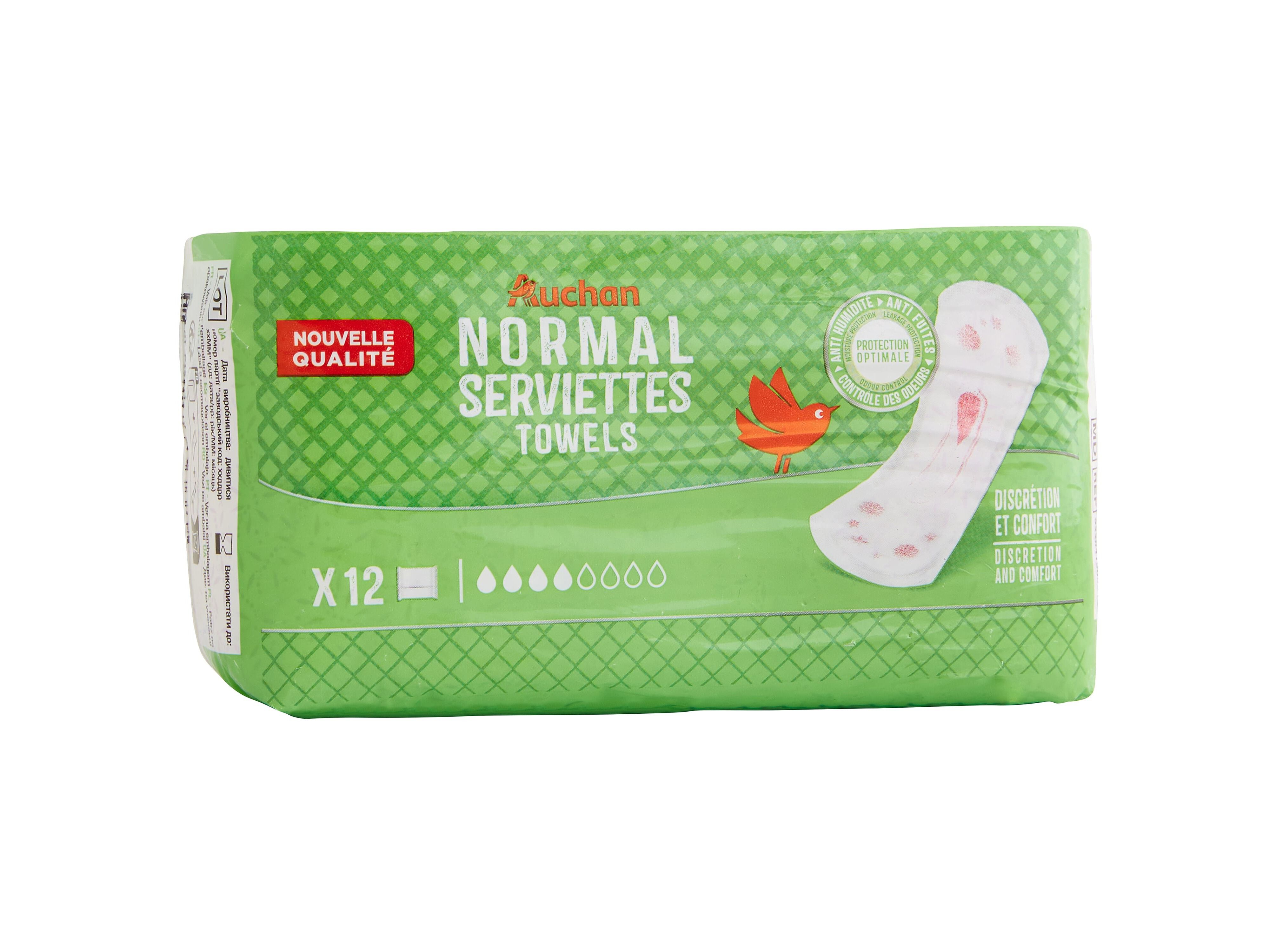 PENSOS INCONTIN&Ecirc;NCIA AUCHAN NORMAL COM BOLSA 12UN image number 1