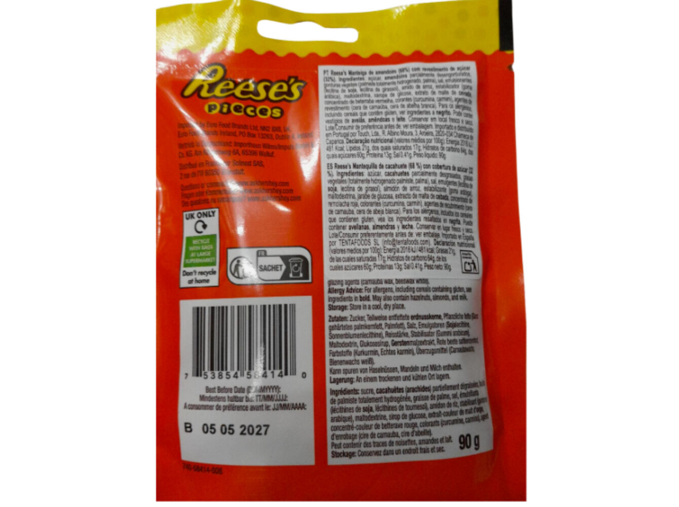DRAGEIAS REESE'S MANTEIGA DE AMENDOIM 90G image number 1