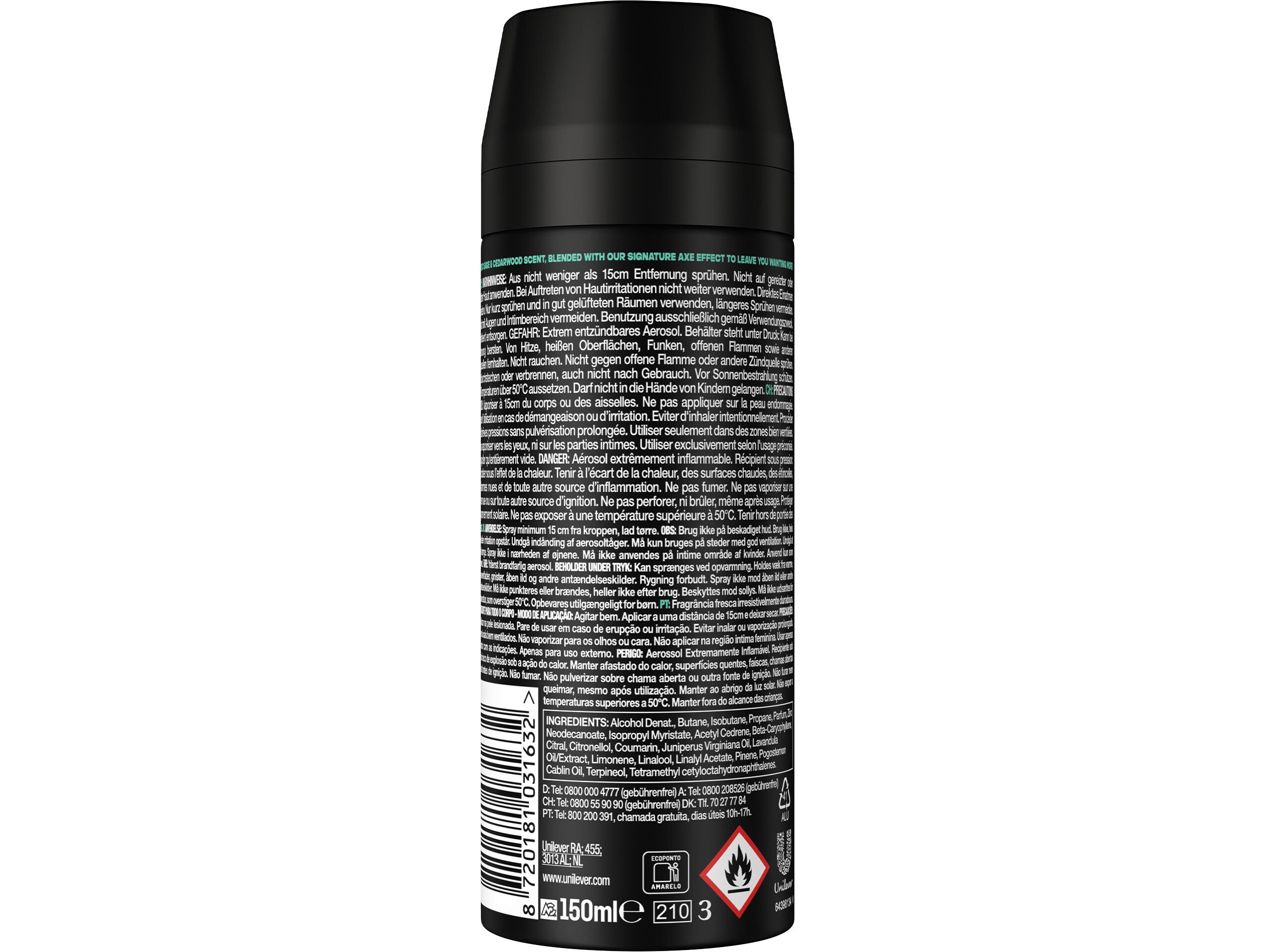 DEO AXE SPRAY APOLLO 150ML image number 1