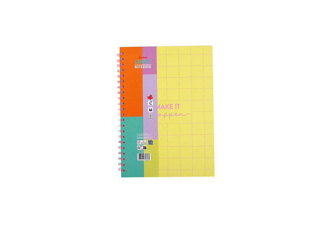 CADERNO ESPIRAL QUADRICULADO AUCHAN A4 80 FOLHAS VINTAGE PALETTE image number 0