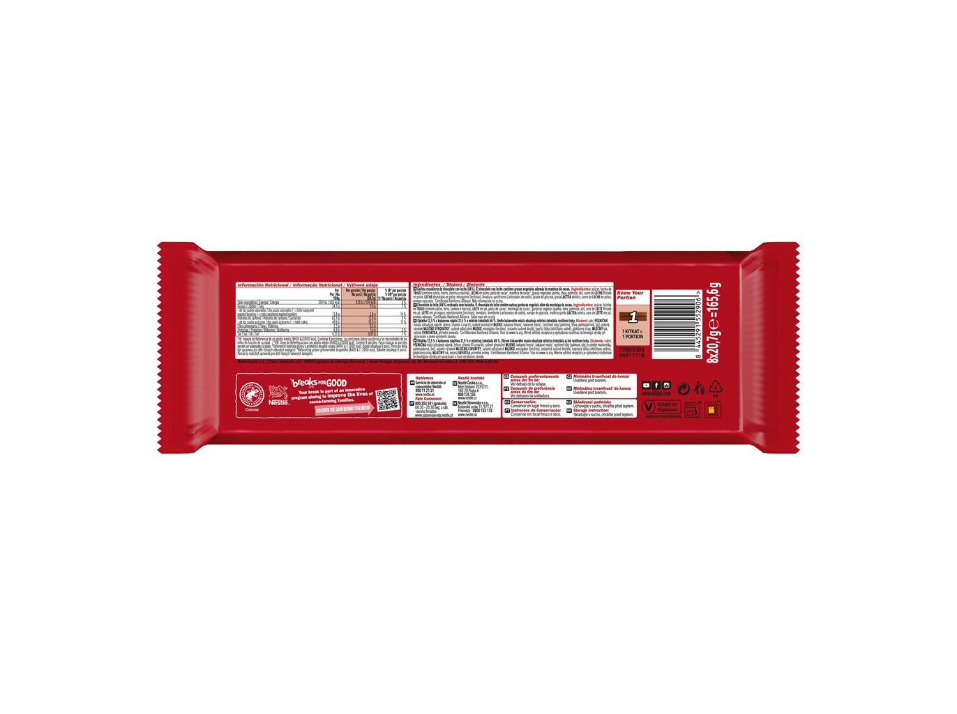 SNACK KITKAT CHOCOLATE DE LEITE (8X20.7G) image number 1