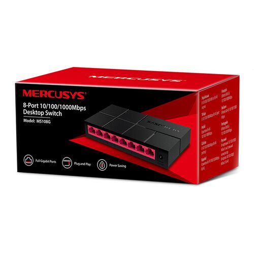 SWITCH MERCUSYS MS108G 8 PORTAS GIGABIT 1000MBPS image number 3