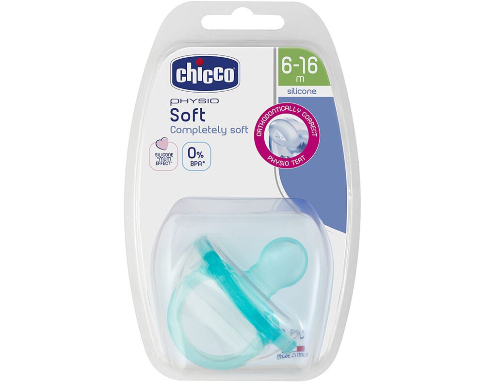CHUPETA SOFT CHICCO SILICONE AZUL 6-16MESES 1UN image number 0