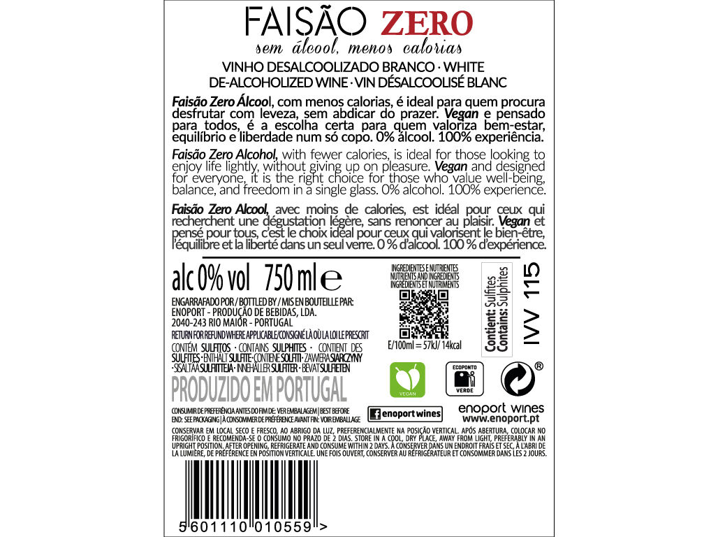 VINHO BRANCO FAIS&Atilde;O 0% SEM &Aacute;LCOOL 0.75L image number 2