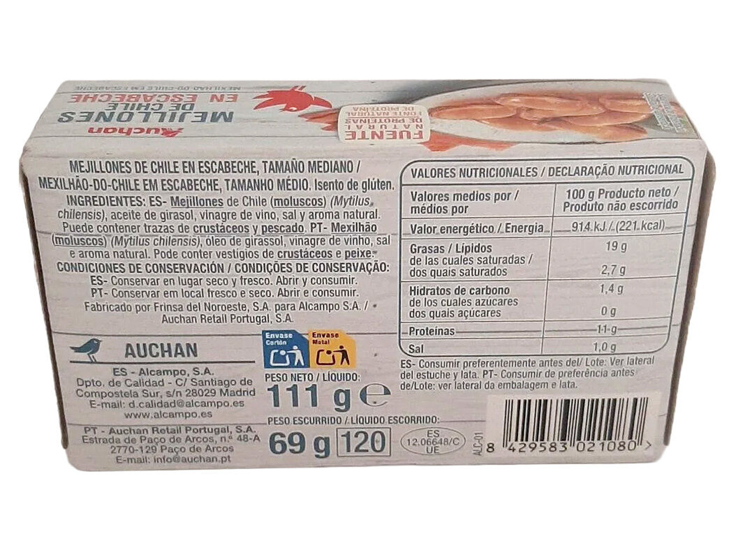 MEXILH&Atilde;O CHILE AUCHAN EM ESCABECHE 8-12 UN 111 (69)G image number 1