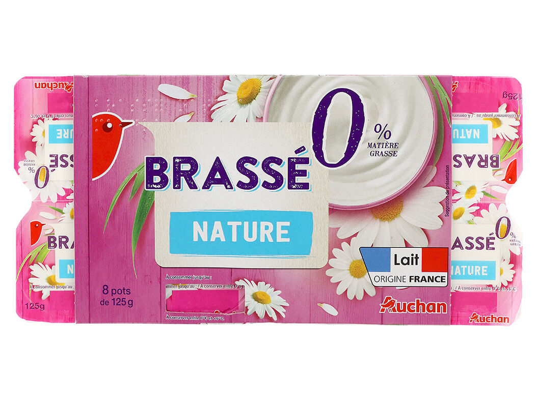 IOGURTE AUCHAN BATIDO MAGRO NATURAL 8X125G image number 0