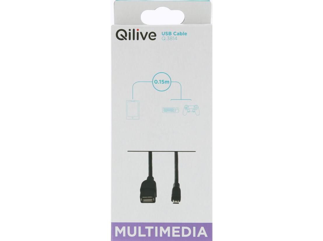 CABO USB A-MICRO B QILIVE Q.3814 G4218014 USB 2.0 OTG 15CM image number 1