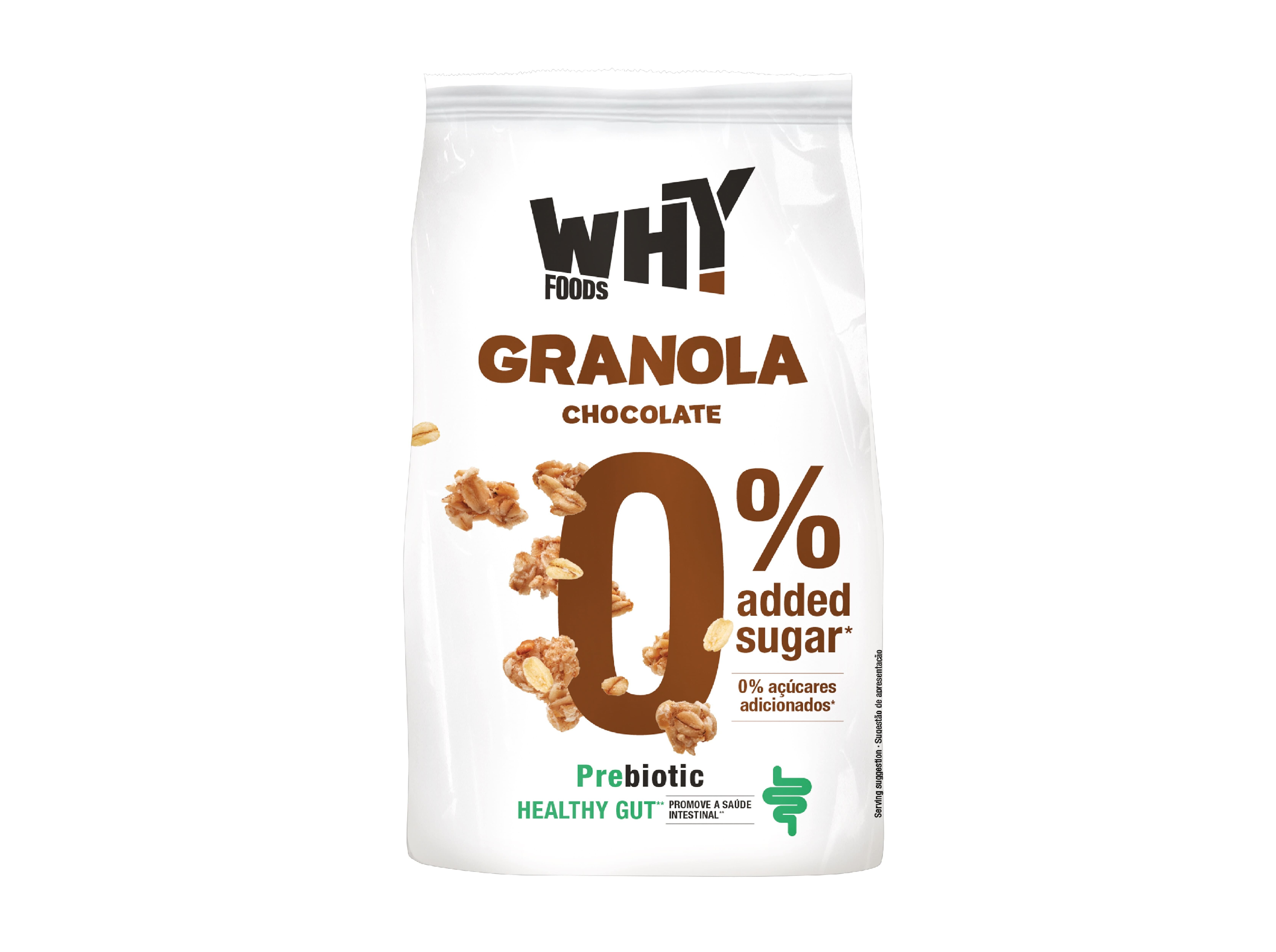GRANOLA WHY FOODS CHOCOLATE 0% A&Ccedil;&Uacute;CAR 300 G