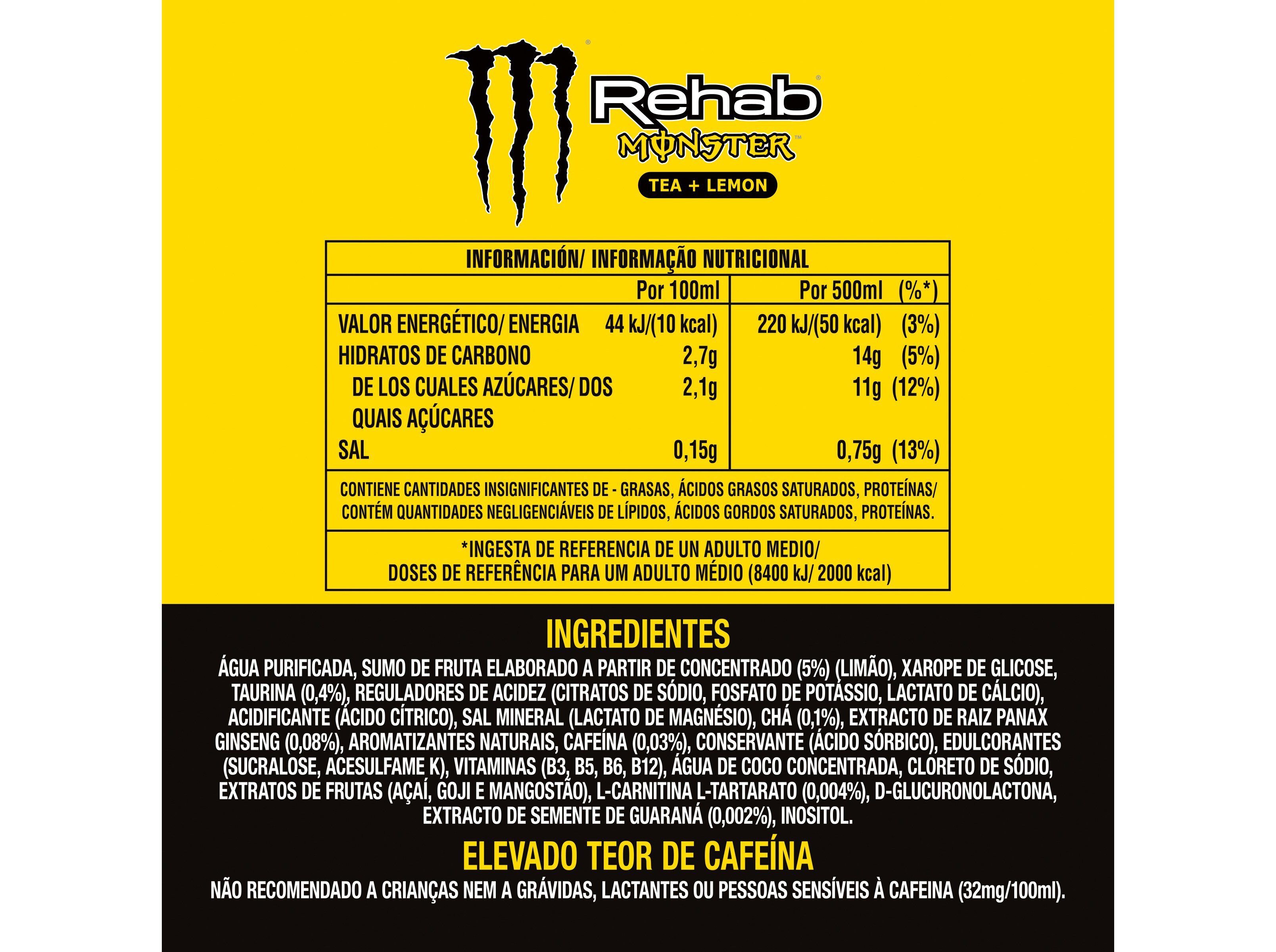 BEBIDA ENERG&Eacute;TICA MONSTER ENERGY REHAB 0.5L (SDR) image number 1