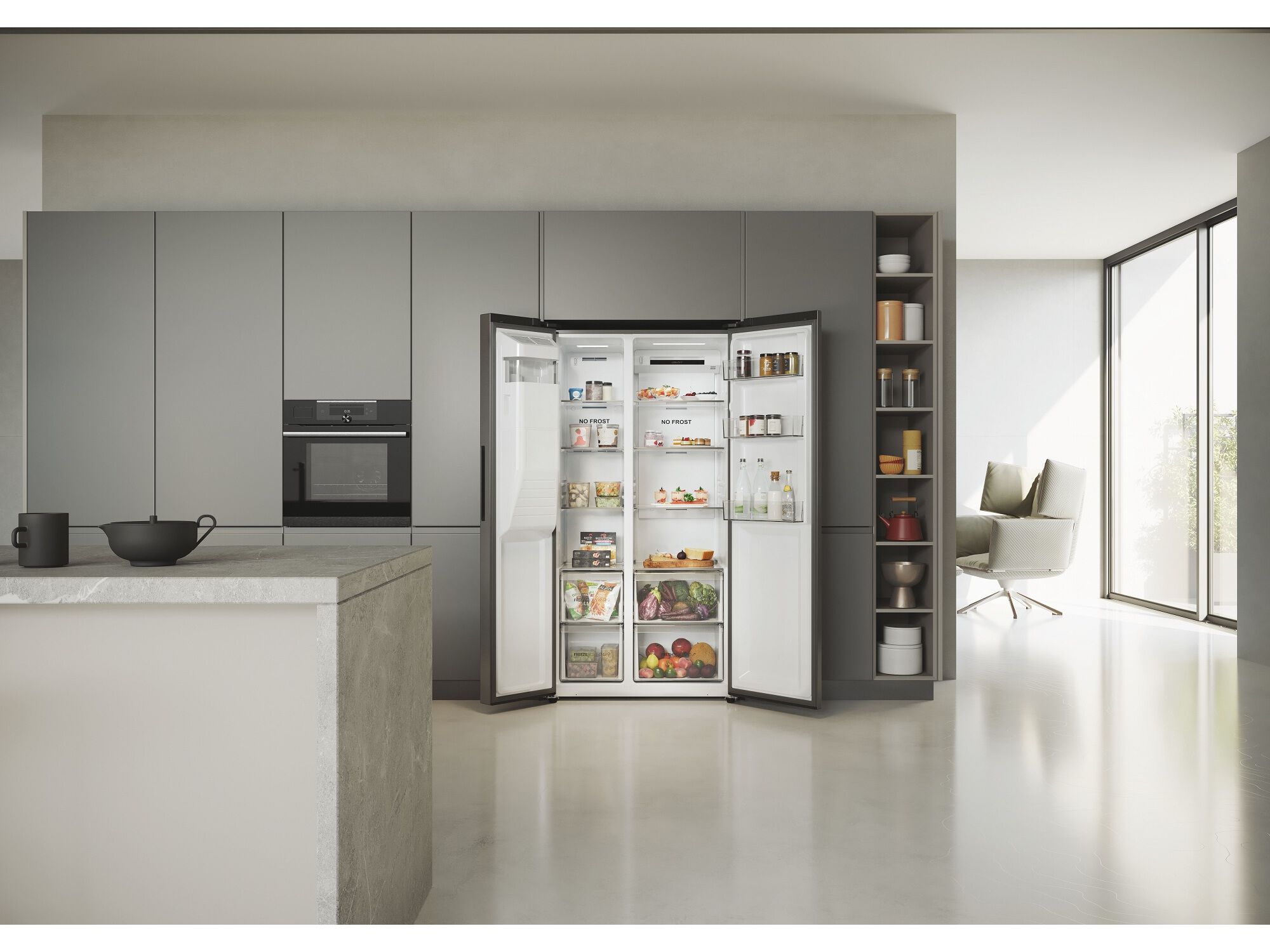 FRIGORIFICO AMERICANO COM DISPENSADOR HAIER HSR5918DIMP D INOX 511L image number 12