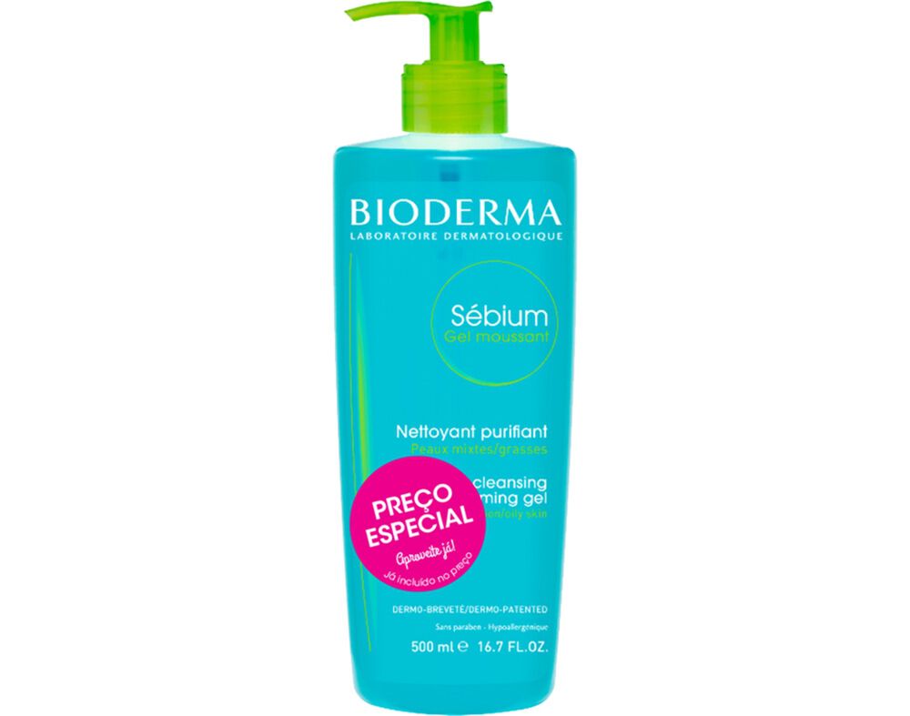 GEL BIODERMA DE LIMPEZA SEBIUM 500ML PROMO&Ccedil;&Atilde;O