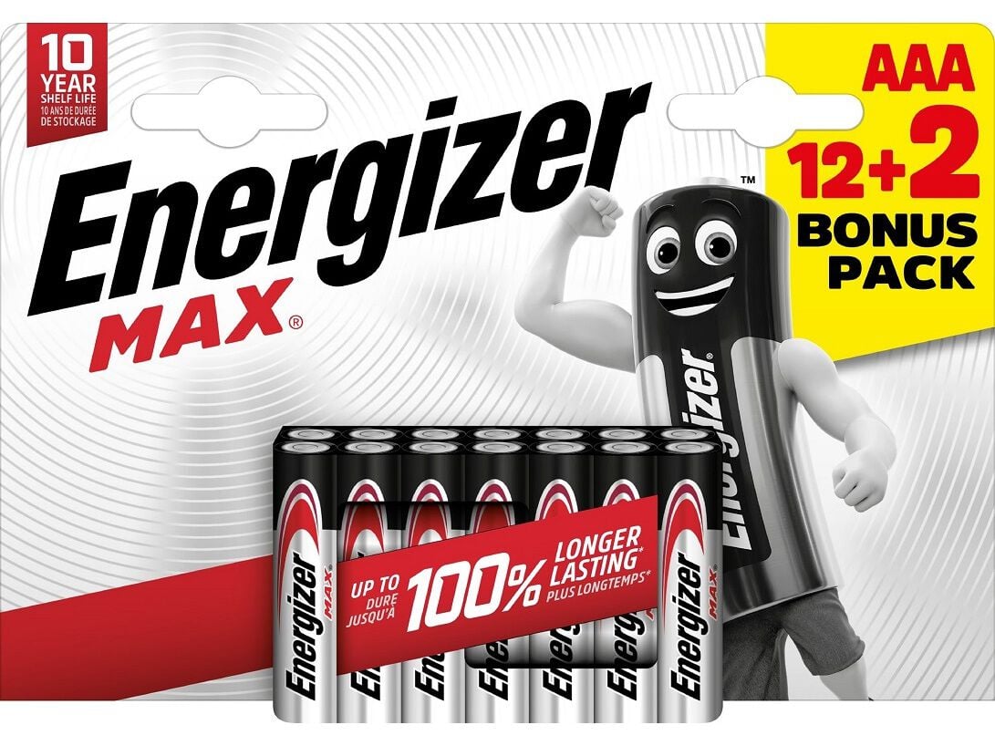 PILHAS LR03 AAA ENERGIZER MAX PACK 12+2 UNIDADES image number 1