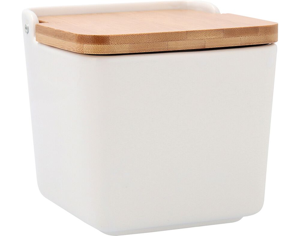 SALEIRO COM TAMPA BRANCO QUID PORCELANA 12X12X11CM image number 0