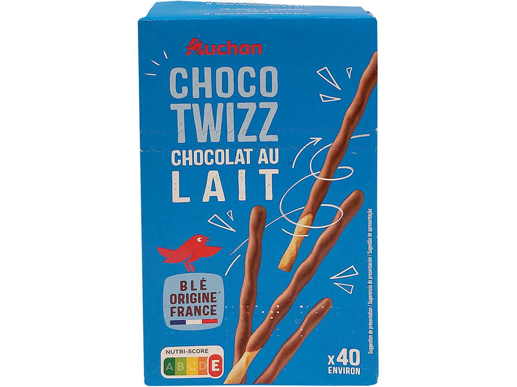 BOLACHA AUCHAN TWIZZ COBERTAS CHOCOLATE LEITE 90G image number 0