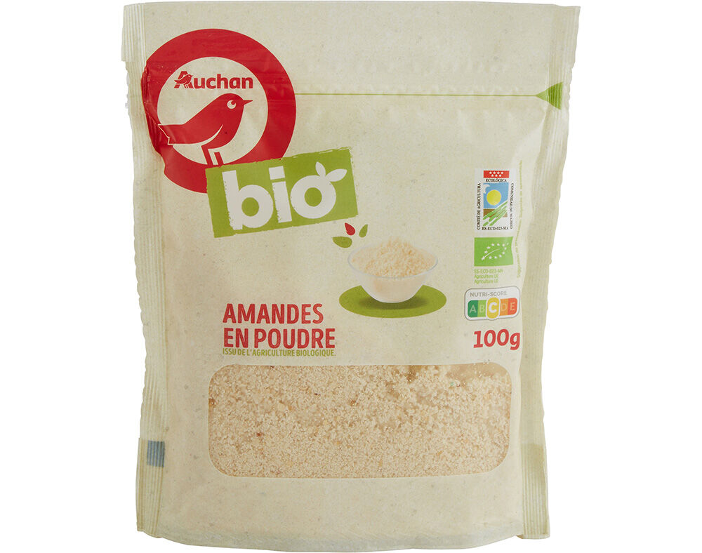 MIOLO DE AM&Ecirc;NDOA SEM PELE AUCHAN BIO 100G