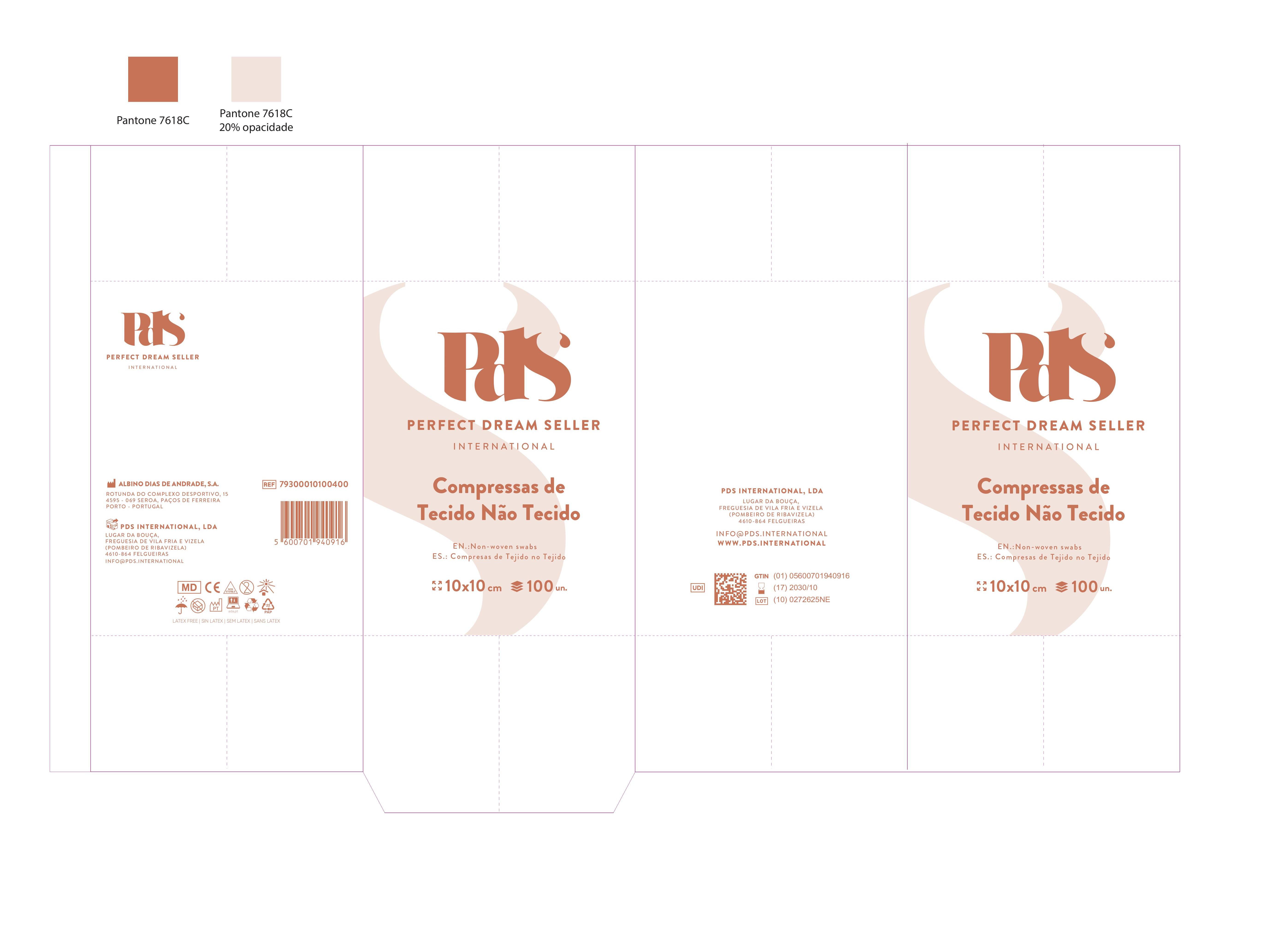 COMPRESSAS PDS TNT N/EST. 10X10CM 100UN image number 1