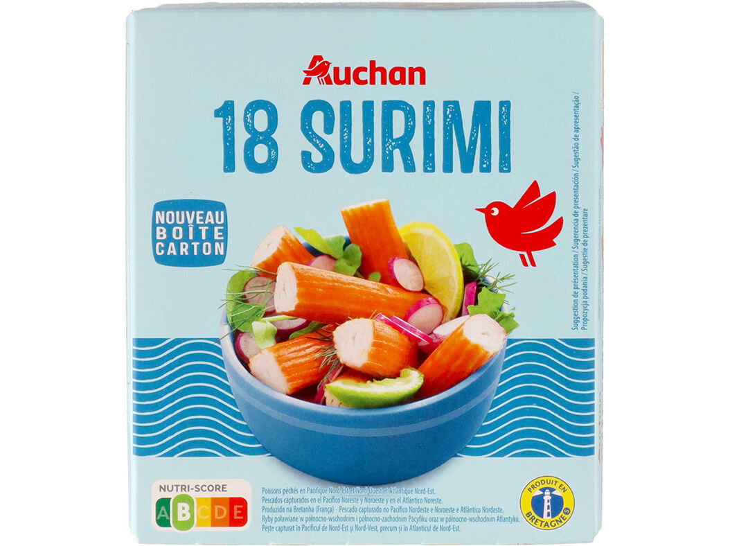 SURIMI COM SABOR A CARANGUEJO AUCHAN 18 UN 300G image number 0
