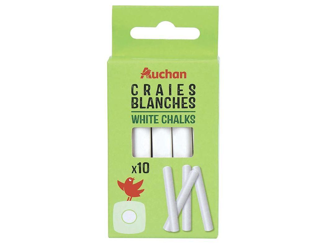 CONJUNTO DE 10 PAUS DE GIZ AUCHAN BRANCO