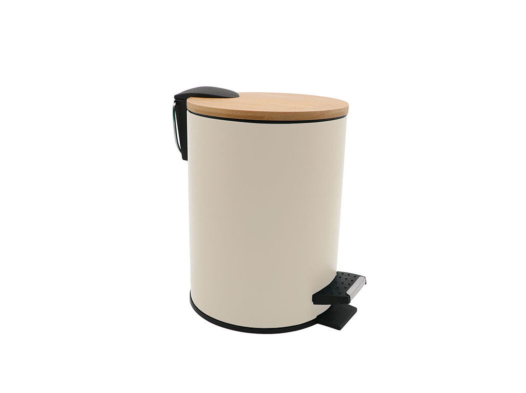 CAIXOTE LIXO METAL ACTUEL BEGE/BAMBOO 3L 23CM