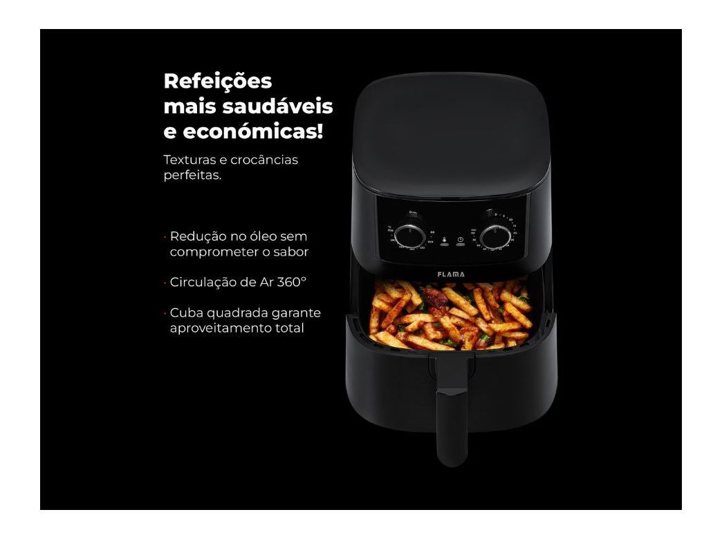 FRITADEIRA AIRFRYER FLAMA 646FL 4.2L PRETO image number 3