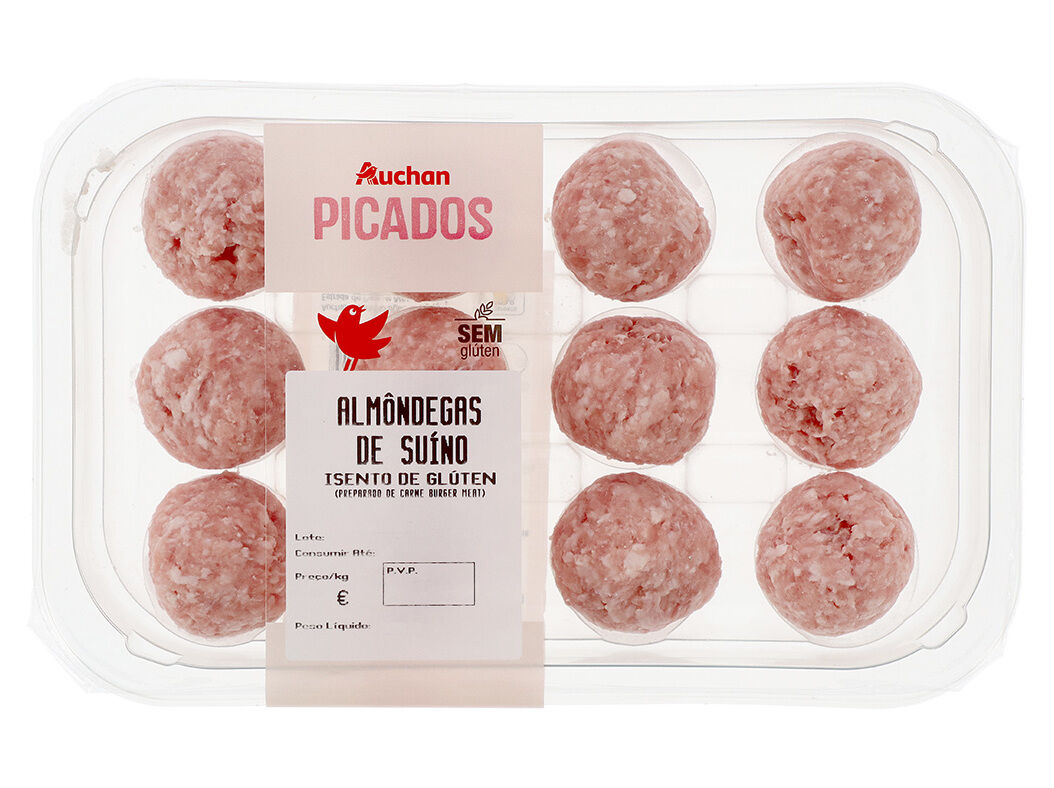 ALMONDEGAS DE SUINO ISENTO DE GLUTEN AUCHAN 350GR
