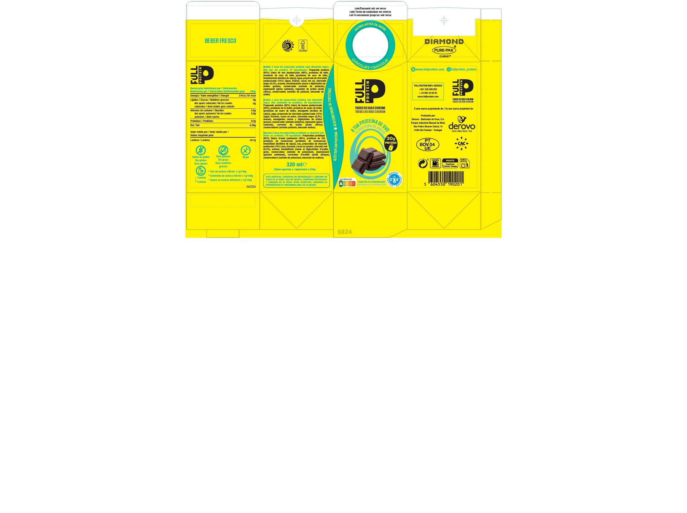 BEBIDA FULLPROTEIN PROTEICA CHOCOLATE 320ML image number 1