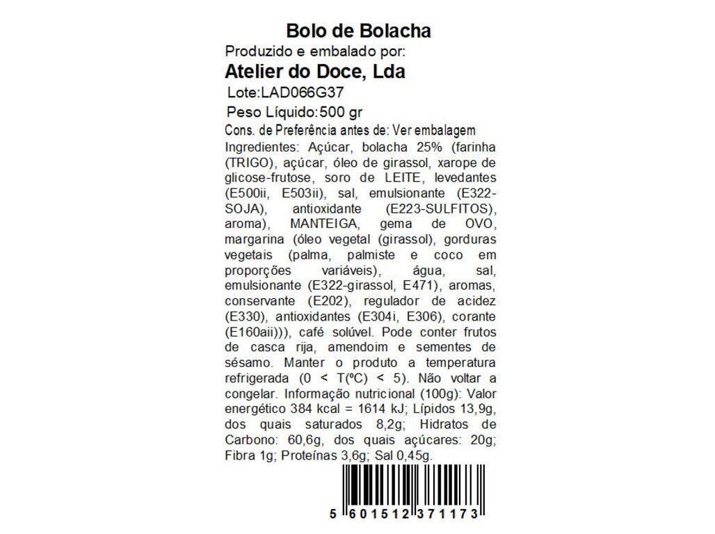BOLO DE BOLACHA 500G image number 1