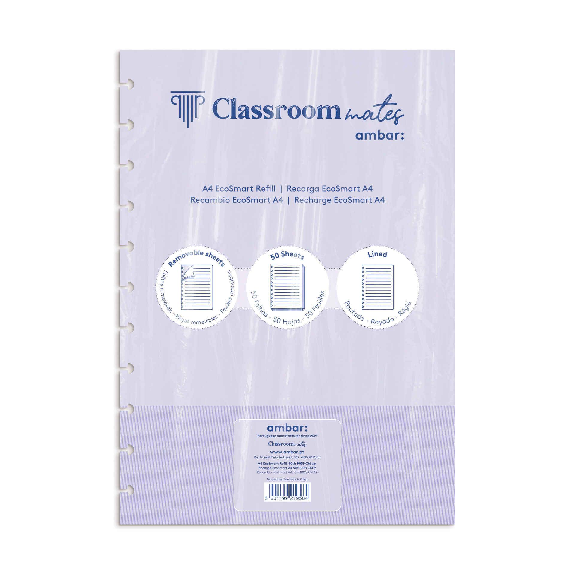 RECARGA CADERNO ECOSMART AMBAR PAUTADA A4 50 FOLHAS