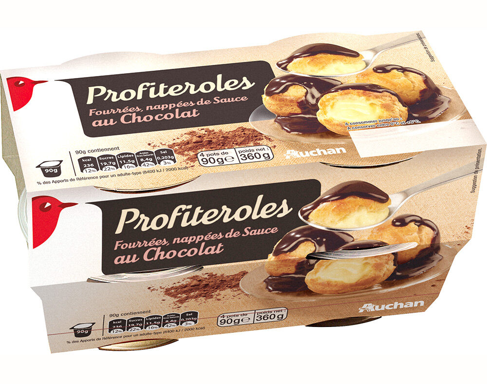 SOBREMESA AUCHAN PROFITEROLES 4X90G