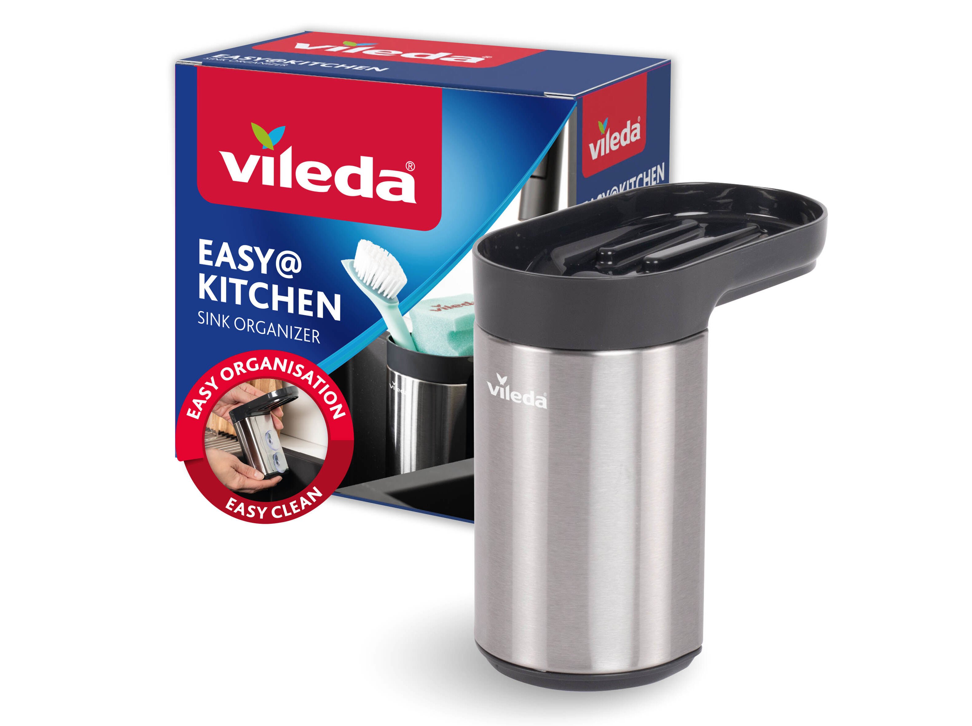 ORGANIZADOR LAVA LOI&Ccedil;A INOX VILEDA COM VENTOSA