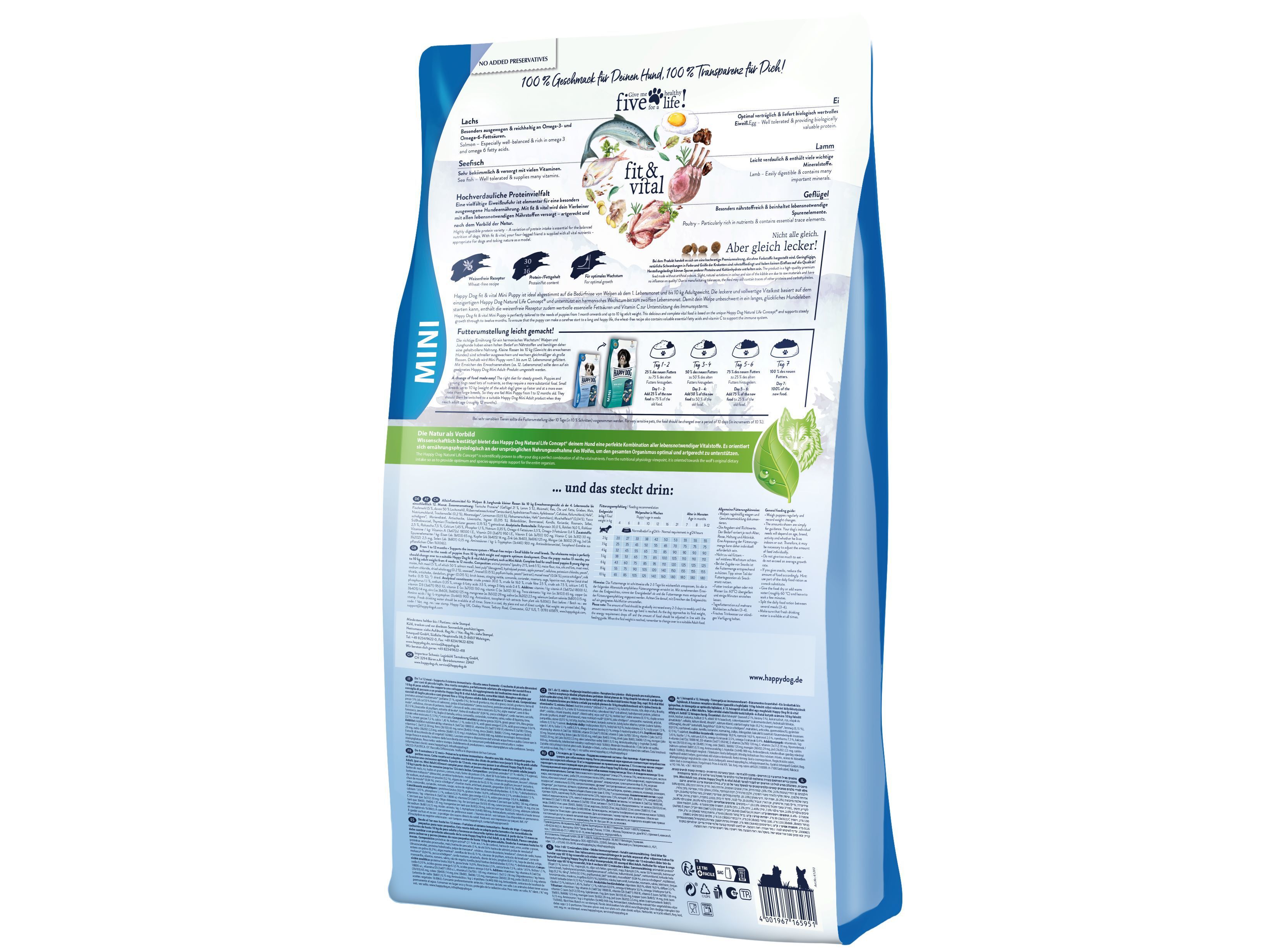 RA&Ccedil;&Atilde;O C&Atilde;O MINI HAPPY DOG FIT&VITAL JUNIOR 0.8KG image number 1