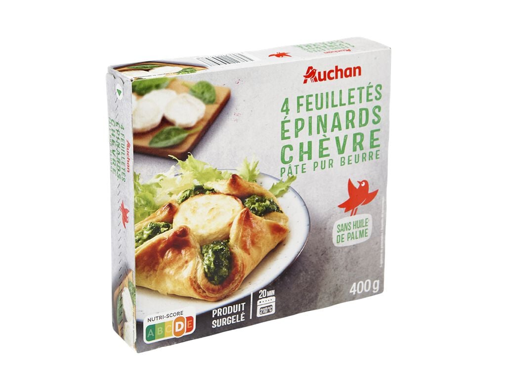 FOLHADO AUCHAN DE ESPINAFRES E QUEIJO CABRA 4UN 400G image number 1