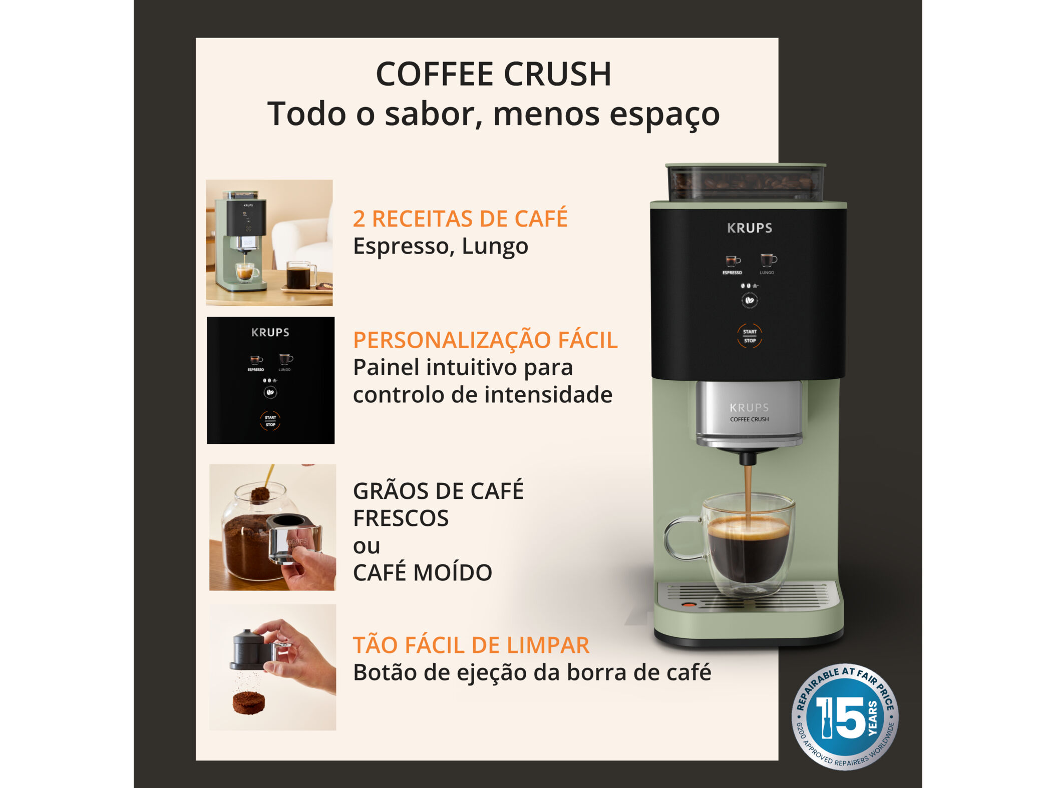 M&Aacute;QUINA CAF&Eacute; EXPRESSO KRUPS SA401LE0 CRUSH LINCHEN image number 7