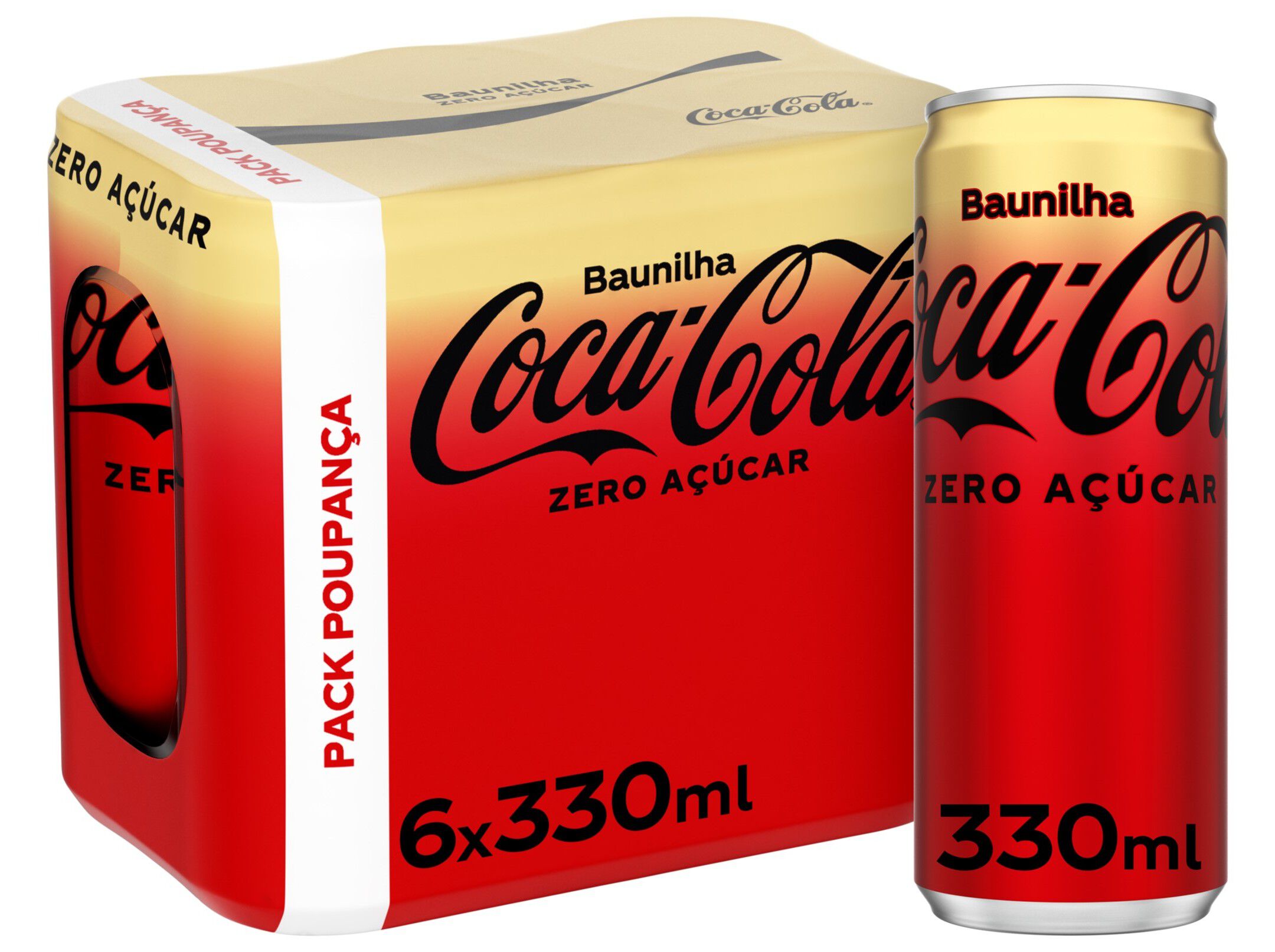 REFRIGERANTE COM G&Aacute;S COCA-COLA ZERO BAUNILHA 6X0.33L image number 0