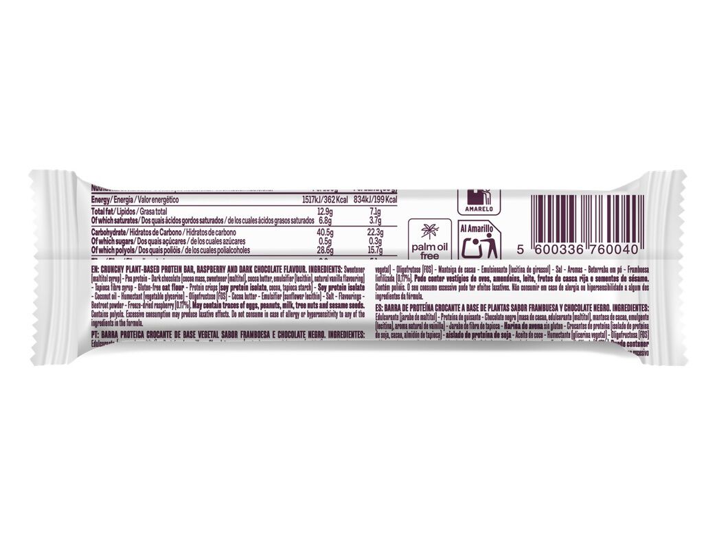 BARRA ZERO BETTERY FRAMBOESA & CHOCOLATE 55G image number 1