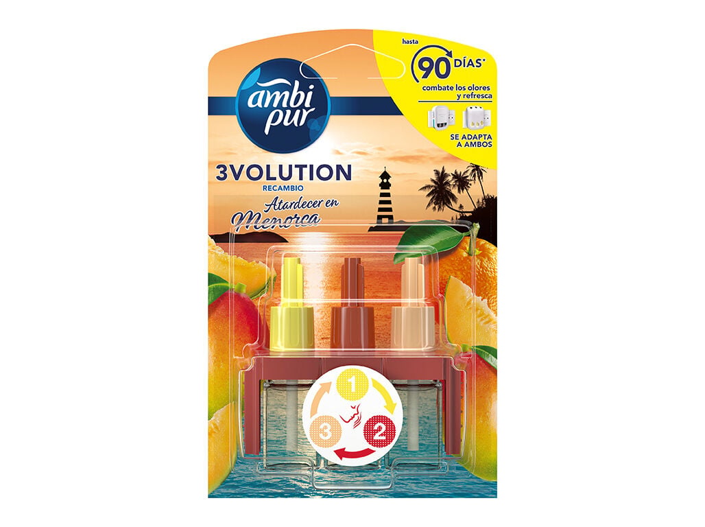 AMBIENTADOR EL&Eacute;CTRICO AMBIPUR RECARGA 3VOLUTION MENORCA 20ML