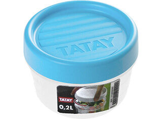 CAIXA HERM&Eacute;TICA TATAY COM TAMPA ROSCA AZUL 0.2L image number 0